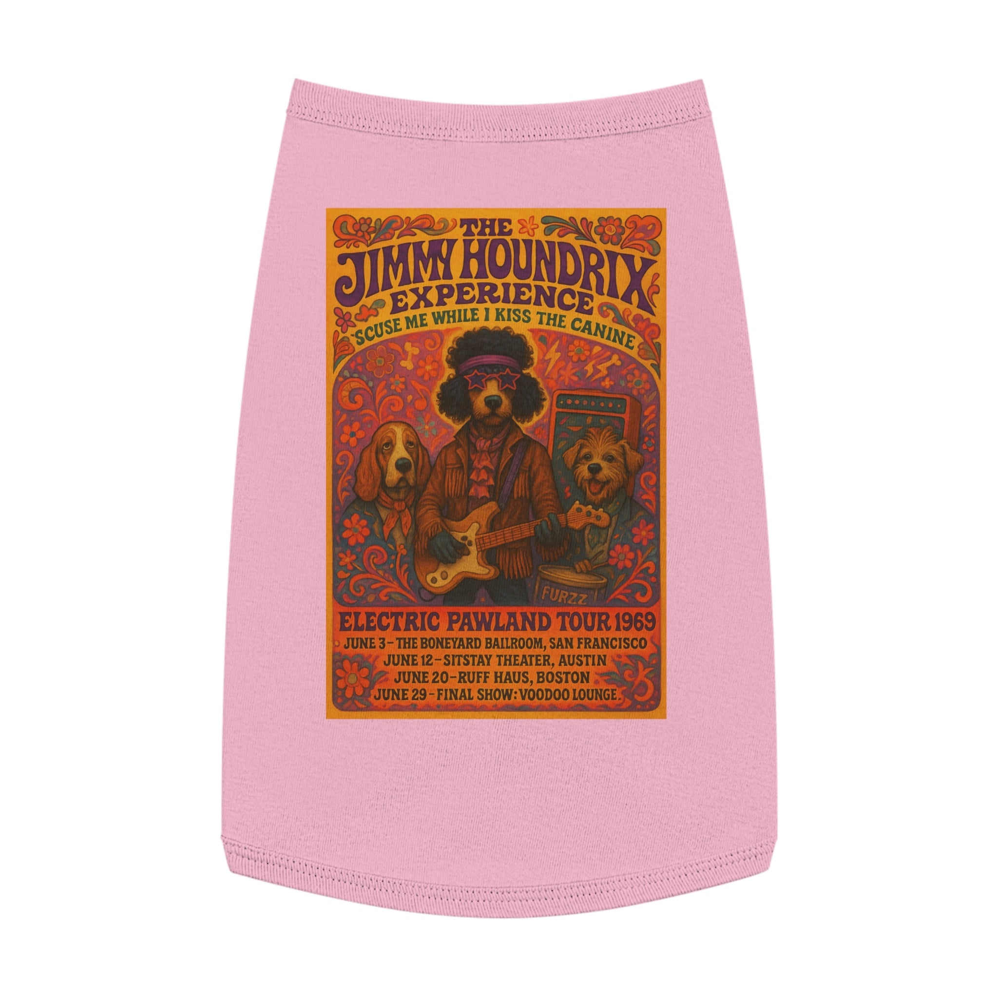 Jimi Houndrix Pet Tank -- Funny Fleetwood Mac Parody Shirt for Dog Lovers